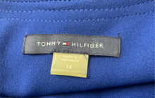 Load image into Gallery viewer, Tommy Hilfiger Womens Blue Short Sleeve Keyhole Neck Sheath Dress Size 14
