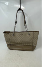 Load image into Gallery viewer, Nine West Womens Light Brown Geometric Print Leather Double Handle Tote Bag

