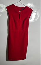 Load image into Gallery viewer, DKNY Womens Red Cap Sleeve V-Neck Back Zip Keyhole Sheath Dress Size 2
