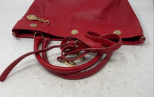 Load image into Gallery viewer, Tommy Hilfiger Womens Red Pebbled Leather Top Handle Satchel Handbag
