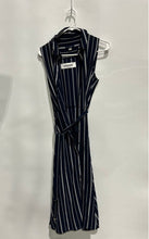 Load image into Gallery viewer, Tommy Hilfiger Womens Blue White Striped Sleeveless Belted Shirt Dress Size 8
