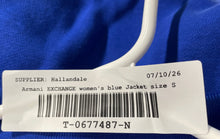 Load image into Gallery viewer, Armani Exchange Womens Blue Long Sleeve Full-Zip Jacket Size Small
