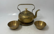 Load image into Gallery viewer, Decorative Teapot With Containers Set Gold Tone 4 Pcs Tea Coffee Accessories
