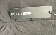 Load image into Gallery viewer, Fashion Nova Womens Black Straight Leg Windbreaker Track Pants Size L With Tag

