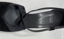 Load image into Gallery viewer, Stuart Weitzman Womens Black Peep Toe Buckle Stiletto Ankle Strap Heels Size 9M
