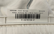 Load image into Gallery viewer, Armani Exchange Mens White Elastic Waist Tapered Leg Jogger Pants Size Small
