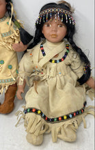 Load image into Gallery viewer, Set Of 2-Piece Assorted Native American Collector Play Dolls In Yellow Dress
