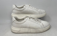 Load image into Gallery viewer, Zara Mens White Faux Leather Low Top Lace-Up Sneaker Shoes Size 9

