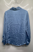 Load image into Gallery viewer, Zara Womens Blue Long Sleeve Regular Fit Collared Button-Up Shirt Size S
