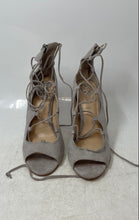 Load image into Gallery viewer, Vince Camuto Womens Sandria Gray Suede Peep Toe Back Zip Pump Heels Size 7M
