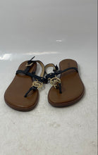 Load image into Gallery viewer, Michael Kors Womens Sondra Black Brown Open Toe Flat Thong Sandals Size 6.5

