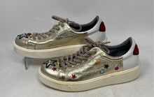 Load image into Gallery viewer, Bonavi Womens Harley Gold Leather Lace-Up Low Top Sneaker Shoes Size 41
