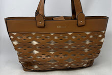 Load image into Gallery viewer, BCBGeneration Womens Brown Leather Laser Cut Double Handle Shoulder Tote Bag
