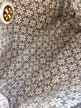 Load image into Gallery viewer, Authentic Tory Burch Womens Beige Coated Twill Mini Tote Purse Worn Stained

