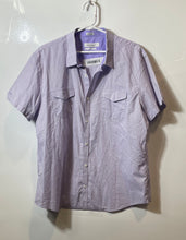 Load image into Gallery viewer, Calvin Klein Mens Purple Printed Short Sleeve Slim-Fit Button-Up Shirt Size XL
