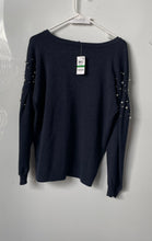 Load image into Gallery viewer, INC International Concepts Womens Navy Blue Beaded Pullover Sweater Sz L w/ Tags
