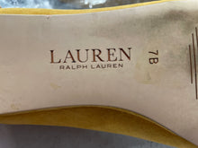 Load image into Gallery viewer, Authentic Ralph Lauren Womens Yellow Slip-On Ballet Flats 7B Interior Damaged
