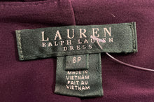 Load image into Gallery viewer, Lauren Ralph Lauren Womens Purple Short Sleeve Cowl Neck Sheath Dress Size 6P
