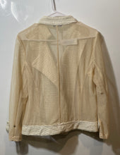 Load image into Gallery viewer, Alberto Makali Womens Beige Long Sleeve Mesh And Tweed Full-Zip Jacket Size M

