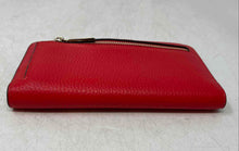 Load image into Gallery viewer, Kate Spade Womens Eva Red Pebbled Leather Credit Card Slots Snap Bifold Wallet
