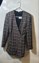 Load image into Gallery viewer, Zara Womens Multicolor Tweed Long Sleeve V-Neck Back Zip Wrap Dress Size Medium
