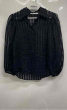 Load image into Gallery viewer, Zara Womens Black Striped Long Sleeve Collared Button Front Blouse Top Size XS
