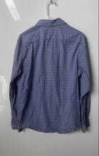 Load image into Gallery viewer, Michael Kors Mens Blue Plaid Cotton Long Sleeve Regular Fit Dress Shirt Size M

