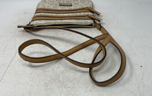 Load image into Gallery viewer, Calvin Klein Womens White Beige Monogram Print Shoulder Strap Crossbody Bag
