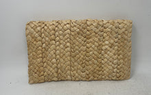 Load image into Gallery viewer, Unbranded Womens Beige Woven Straw Envelope Flap Clutch Handbag
