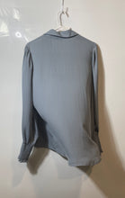 Load image into Gallery viewer, Express Womens Gray Long Sleeve Collared Regular Fit Button-Up Shirt Size L
