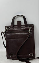 Load image into Gallery viewer, Colin Stuart Womens Brown Leather Buckle Back Zipper Adjustable Strap Backpack
