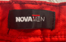 Load image into Gallery viewer, Fashion Nova Mens Red Deprime Stacked Slim Flare Trouser Pants Size 30 With Tag
