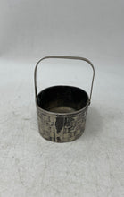 Load image into Gallery viewer, Silver-Tone Movable Handle Decorative Collectible Oval Woven Trinket Basket
