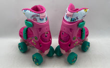 Load image into Gallery viewer, Disney Kids Pink Turquoise Minnie Mouse Four Wheeled Roller Skates Size J10-J13
