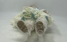 Load image into Gallery viewer, Vintage 40305 Blue Dress Lace Trim Curly Blonde Hair Collectible Porcelain Doll
