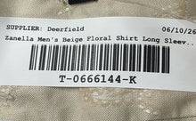 Load image into Gallery viewer, Zanella Mens Beige Collared Long Sleeve Button-Up Shirt Size Large
