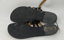 Load image into Gallery viewer, Authentic Tory Burch Womens Brown Black Gladiator Sandals No Size Long 9.5 Inch
