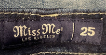 Load image into Gallery viewer, Miss Me Womens Blue Mid-Rise Stretch Pockets Denim Skinny Leg Jeans Size 25
