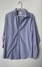 Load image into Gallery viewer, Brooks Brothers Mens Blue White Striped Long Sleeve Dress Shirt Size 16-33
