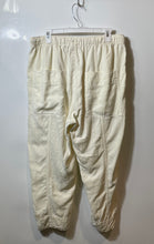Load image into Gallery viewer, Zara Womens Cream Regular Fit Drawstring Waist Tapered Leg Trouser Pants Size L
