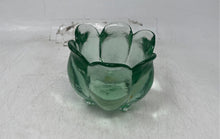Load image into Gallery viewer, Original Recycled Glass Green Collectible Flower Petal Design Candle Holder
