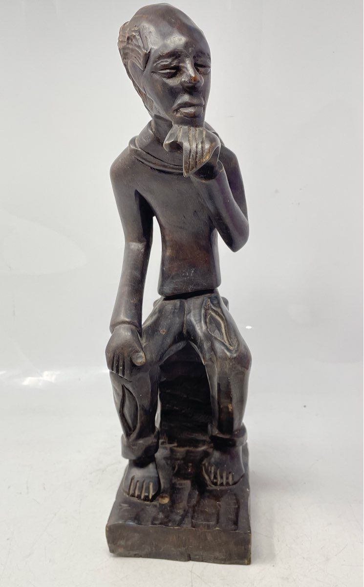 African Hand-Carved Wooden Decorative Home Decor Wood Sculpture Man Figurine