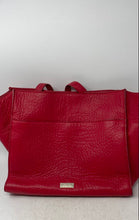 Load image into Gallery viewer, Vince Camuto Womens Livy Red Leather Pebbled Designer Double Handles Tote Bag
