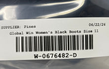Load image into Gallery viewer, Global Win Womens Black Faux Leather Almond Toe Knee High Riding Boots Size 11
