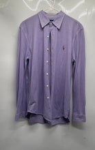 Load image into Gallery viewer, Ralph Lauren Mens Purple Long Sleeve Knit Oxford Button-Up Shirt Size L
