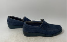 Load image into Gallery viewer, Bruno Magli Mens Blue Suede Moc Toe Slip-On Loafer Shoes Size 10.5
