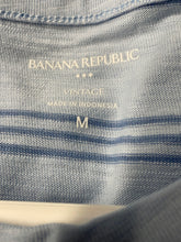 Load image into Gallery viewer, Banana Republic Mens Vintage Blue Striped Cotton Short Sleeve T-Shirt M With Tag
