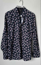 Load image into Gallery viewer, Ted Baker Mens Blue Floral Spread Collar Long Sleeve Button-Up Shirt Size 4
