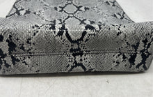 Load image into Gallery viewer, Nine West Womens Gray Black Snakeskin Print Faux Leather Shoulder Handbag
