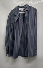Load image into Gallery viewer, Armani Collezioni Mens Gray Striped Long Sleeve Button-Up Shirt Size XXL

